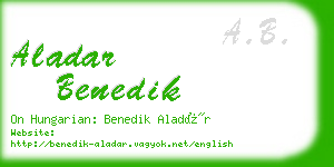 aladar benedik business card